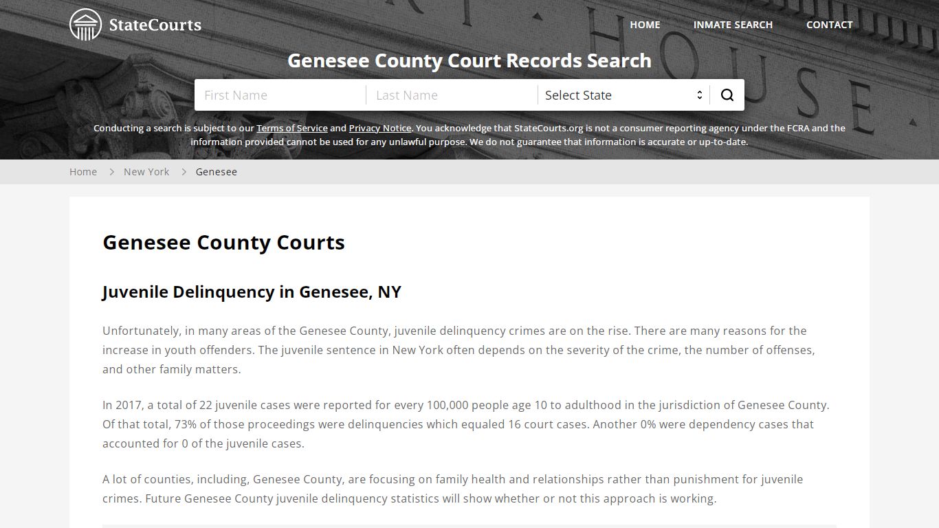 Genesee County, NY Courts - Records & Cases - StateCourts