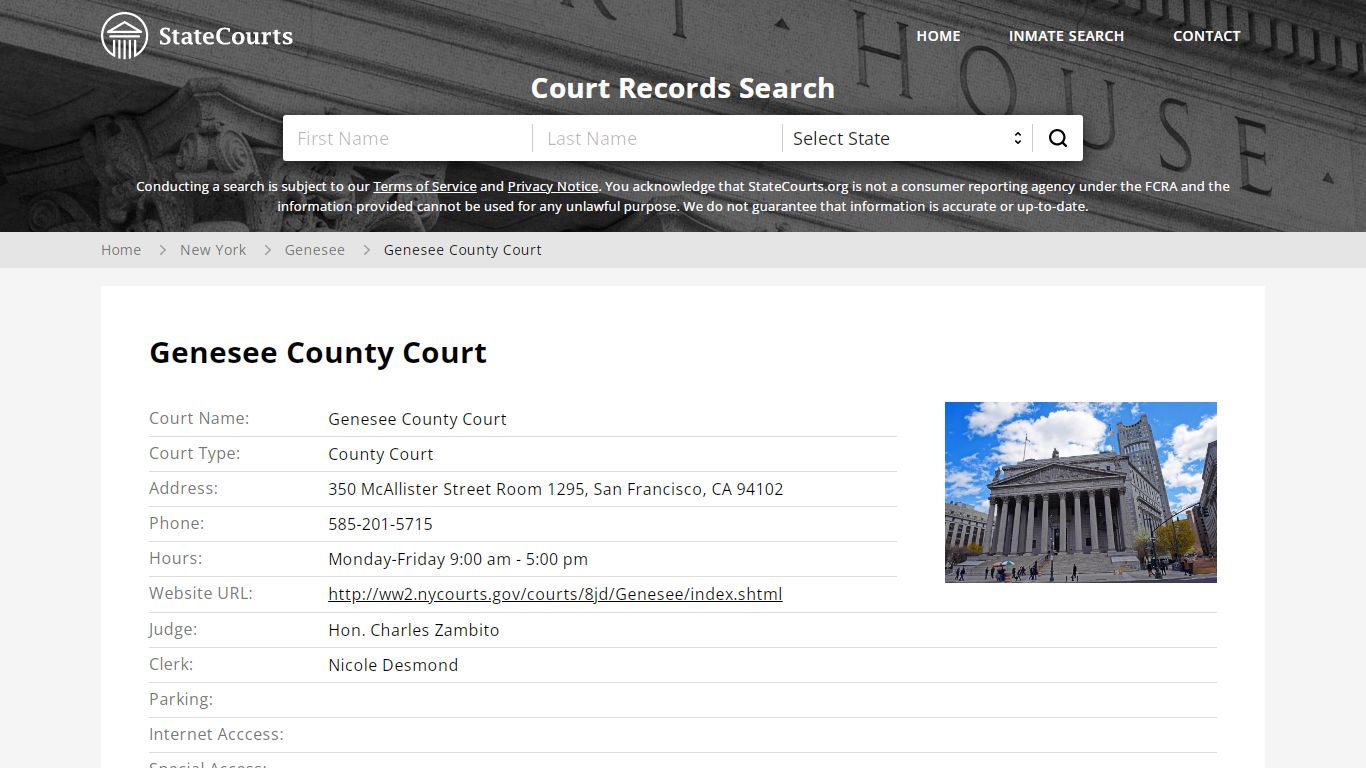 Genesee County Court, Genesee County, NY - StateCourts